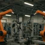 Linha de produção automatizada com CLPs e IHMs